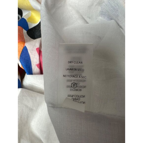 NWT Calvin Klein Colorful Print Dress Size 20W Puff Sleeve Cotton Artsy Rainbow - Picture 14 of 15